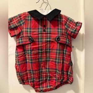 NWT Edgehill Collection Tartan Plaid Bubble Romper